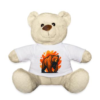 Brennender Bär in Flammen - Teddy - Weiß - Vorne