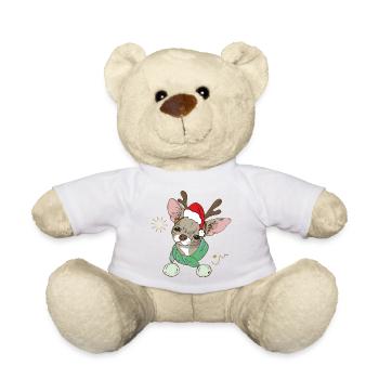Renne de Noël laid - Nounours - blanc - Devant
