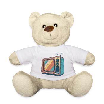 Vintage TV Colorful Stripes - Teddy Bear - white - Front