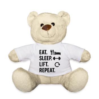 Eat Sleep Lift Repeat - Teddy - Weiß - Vorne