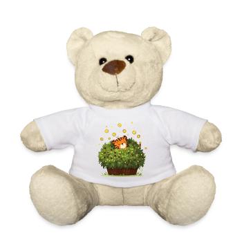 Tiger hidden in the bush magic - Teddy Bear - white - Front