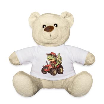 Dinosaurier stegosaurus Traktor Farmer - Teddy - Weiß - Vorne