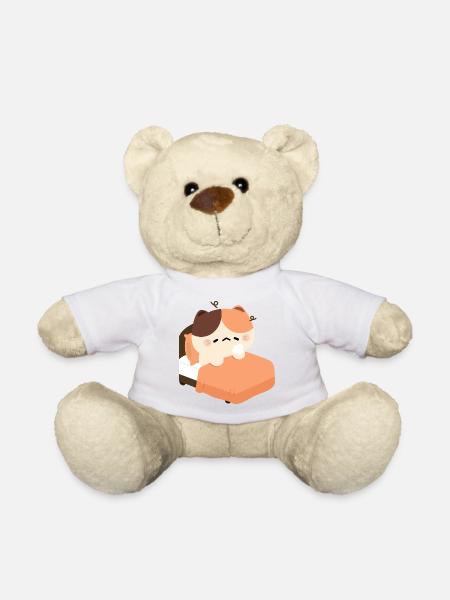 Chat Tortie Endormi - Nounours - blanc