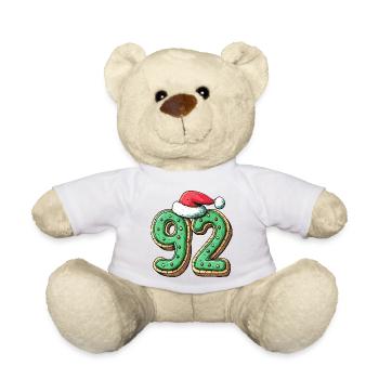 92 Number Cookie Christmas - Teddy Bear - white - Front