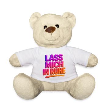 Lass Mich In Ruhe Neon 3D Typografie - Teddy - Weiß - Vorne