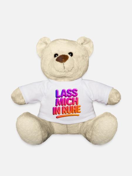 Lass Mich In Ruhe Neon 3D Typografie - Teddy - Weiß