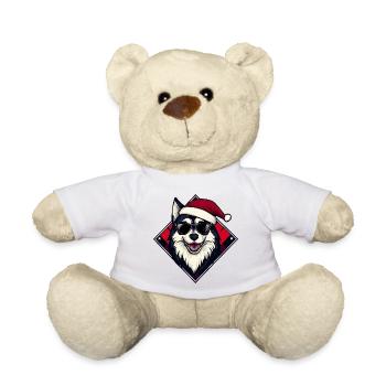 Père Noël Husky avec lunettes de soleil - Nounours - blanc - Devant