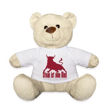 Steak ist vom Rind - King Bull Silhouette - Teddy - Weiß - Vorne