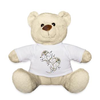 Ornement floral délicat de mehndi pour la pleine conscience - Nounours - blanc - Devant