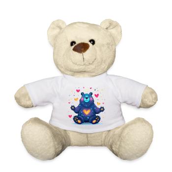 Kosmischer Herzbär Neonfarben - Teddy - Weiß - Vorne