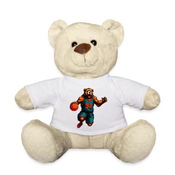 Bären Basketball / Basketballer Bär - Teddy - Weiß - Vorne