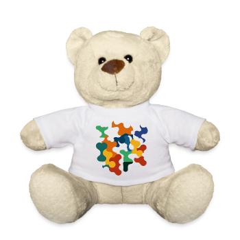 Abstract colorful shapes in modern design - Teddy Bear - white - Front