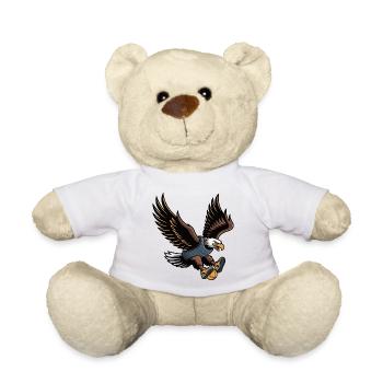 Majestic Eagle Mascot in Armor - Teddy Bear - white - Front