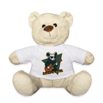 Maus mit Gitarre Cooles Cartoon - Teddy - Weiß - Vorne