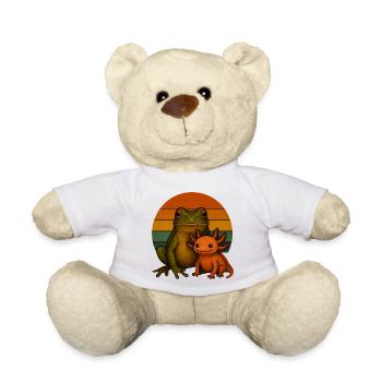 Frosch und Axolotl - Teddy - Weiß - Vorne