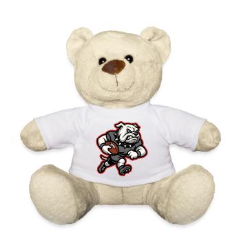 Go Dawgs Bulldog Football Maskottchen-Design - Teddy - Weiß - Vorne