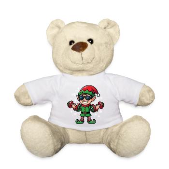 Weihnachtself-Gewichtheber-Fitnessstudio für Männe - Teddy - Weiß - Vorne