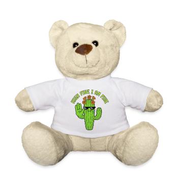 High Five Cactus 5th Birthday - Teddy Bear - white - Front