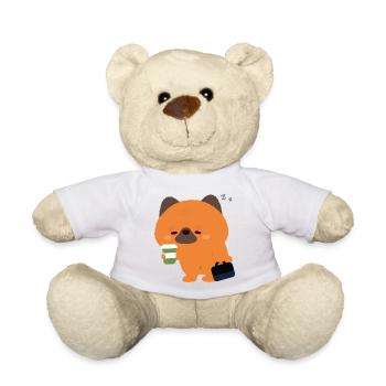 Sleepy German Shepherd Coffee - Teddy Bear - white - Front