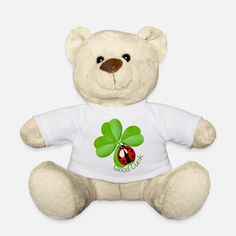 Bonne chance Trèfle avec Ladybug | Art du porte-bonheur - Nounours - blanc