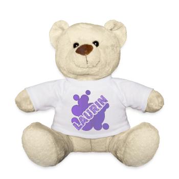 Laurin comme prénom - Nounours - blanc - Devant
