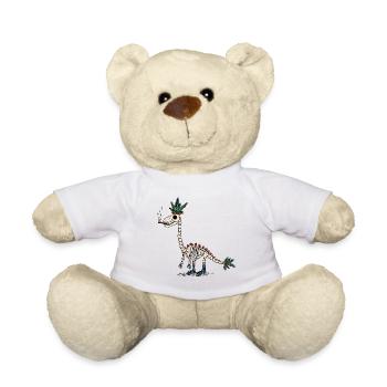 Stoner Dino Skelett Joint & Blumen - Teddy - Weiß - Vorne