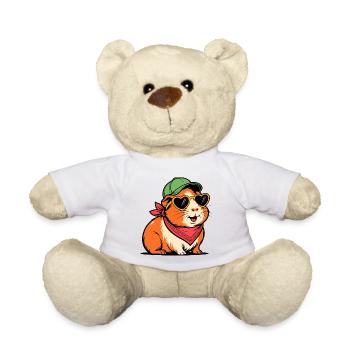 Guinea pig with sunglasses – Cute animal motif - Teddy Bear - white - Front
