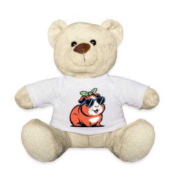 Funny guinea pig with sunglasses - Teddy Bear - white - Front