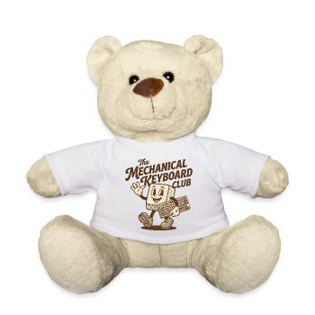 Mechanical Keyboard Club – Retro Mascot Design - Teddy - Weiß - Vorne