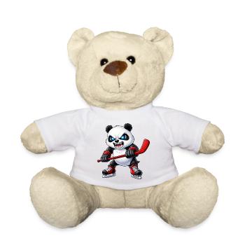 Süßer Panda Eishockeyspieler Aggressiver Hockey Ca - Teddy - Weiß - Vorne
