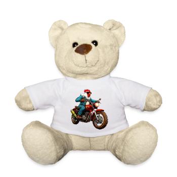 Motorcycle Chickens - Teddy Bear - white - Front
