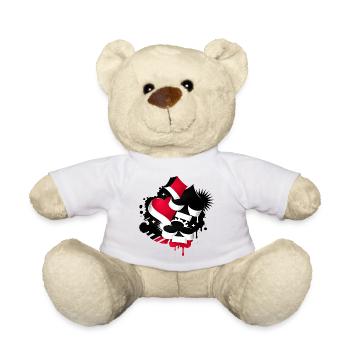 Poker Karten & Würfel Casino Illustration  - Teddy - Weiß - Vorne