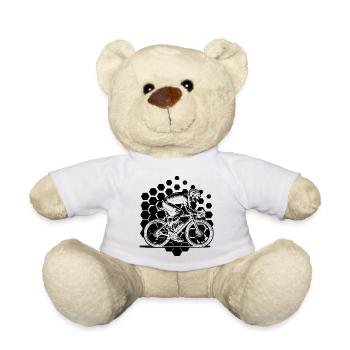 Motif drôle de vélo de route - Nounours - blanc - Devant