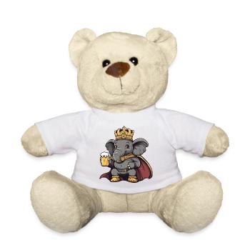 Elephant Beer King - Teddy Bear - white - Front