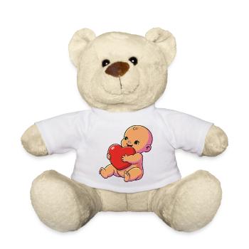 Kleine Baby-Herzumarmung - Teddy - Weiß - Vorne
