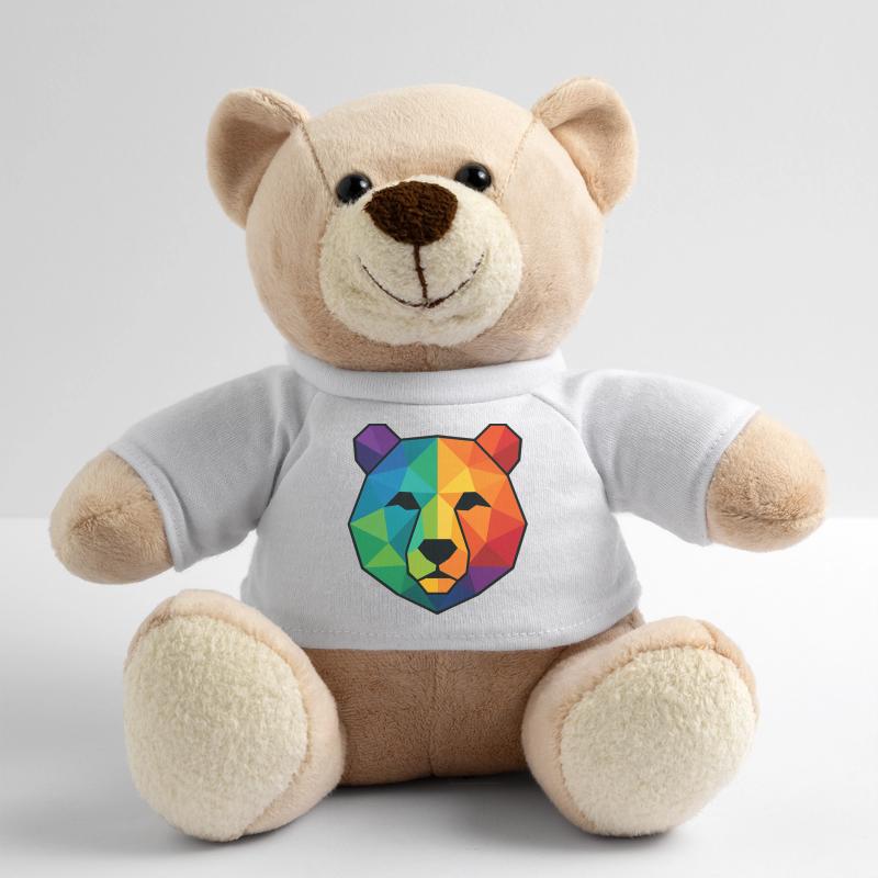 Bunte Pop-Art-Low-Poly-Bär Teddy