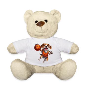Beagle Joueur de basket Amoureux des chiens - Nounours - blanc - Devant