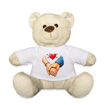 Poignée de main de l’amour – Connexion - Nounours - blanc - Devant