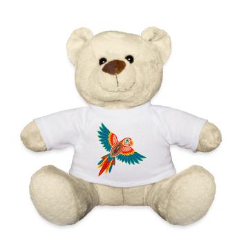 Bunter Mola Papagei - Teddy - Weiß - Vorne