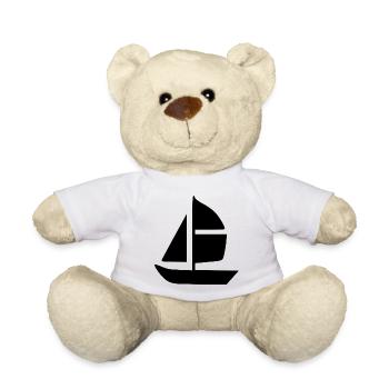 Segelboot Segelschiff segeln Geschenk - Teddy - Weiß - Vorne