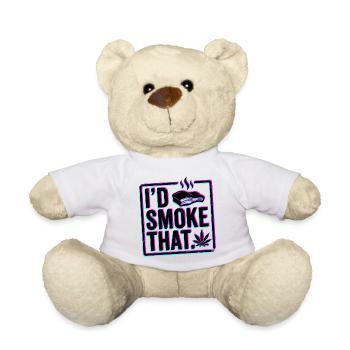 Chemise BBQ, SMOKe, Grillmeister pour les fans de BBQ - Nounours - blanc - Devant