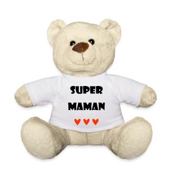 SUPER-MAMA. HERZ. ICH LIEBE MAMA. MAMA. PARTEI - Teddy - Weiß - Vorne