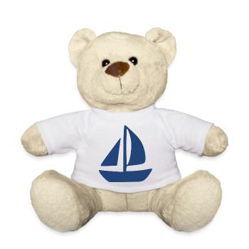 Segelboot Segelschiff segeln Geschenk - Teddy - Weiß - Vorne