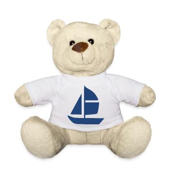 Segelboot Segelschiff segeln Geschenk - Teddy - Weiß - Vorne