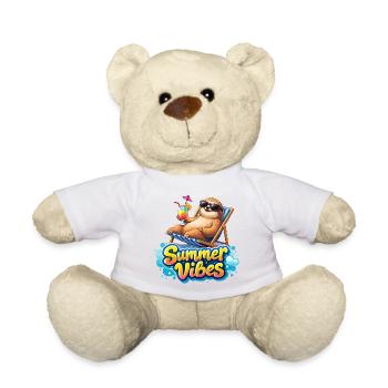 Summer Vibes: Chill Sloth - Teddy Bear - white - Front