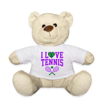 Tennis T-shirt, I Love Tennis London Shirt, Hoodie - Teddy - Weiß - Vorne