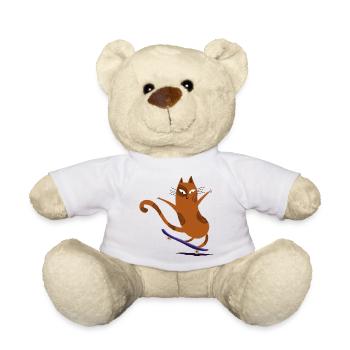 Katzen-Skateboard - Teddy - Weiß - Vorne