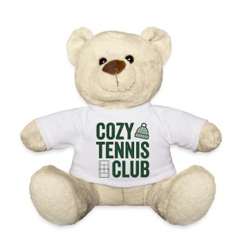 Cozy Tennis Club, stylisches Tennis Fan Tasse - Teddy - Weiß - Vorne