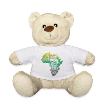 Africa-_continent_silhouette-_leopard_head_and_ - Teddy - Weiß - Vorne