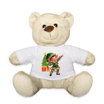 Dabbing Elf Fairy Lights Christmas Dancing - Teddy Bear - white - Front